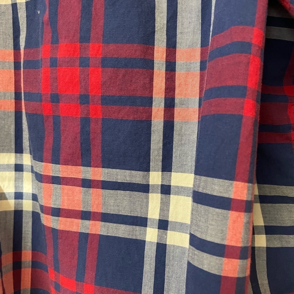 GAP Men’s Plaid Button Down Red Tartan Plaid Size XL preppy, workwear, holiday - Picture 6 of 8